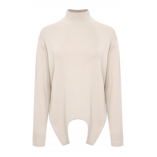 Свитер из мериноса в оттенке речной жемчуг