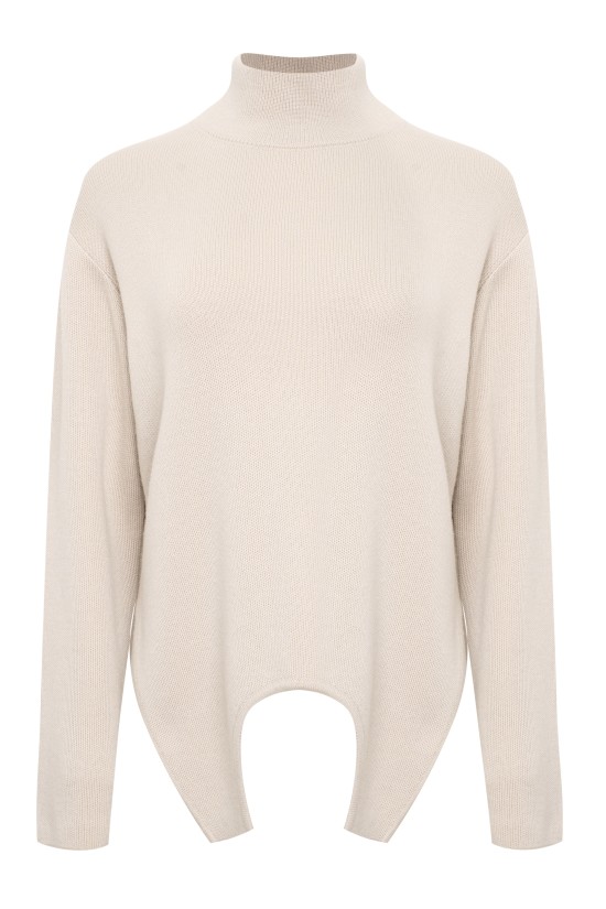 Свитер из мериноса в оттенке речной жемчуг