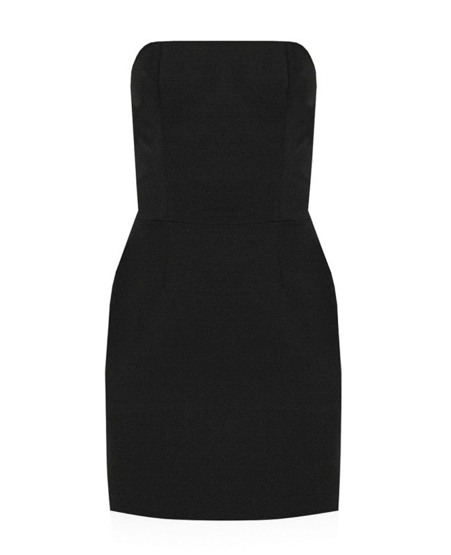 Корсетное платье мини черное