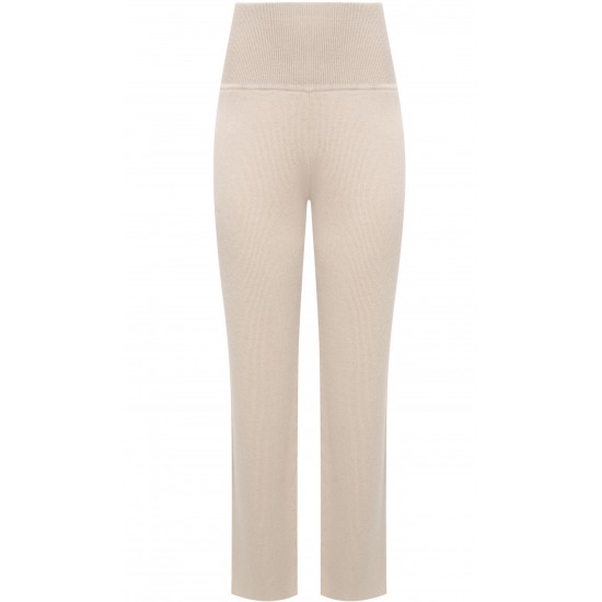 Брюки женские из мериноса в оттенке речной жемчуг