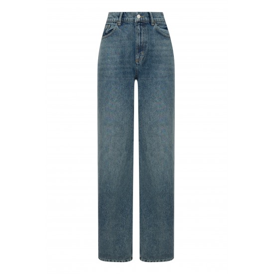 Джинсы широкие голубые