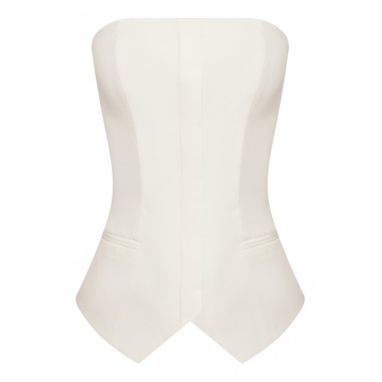 Корсет планка молочный из костюмной ткани