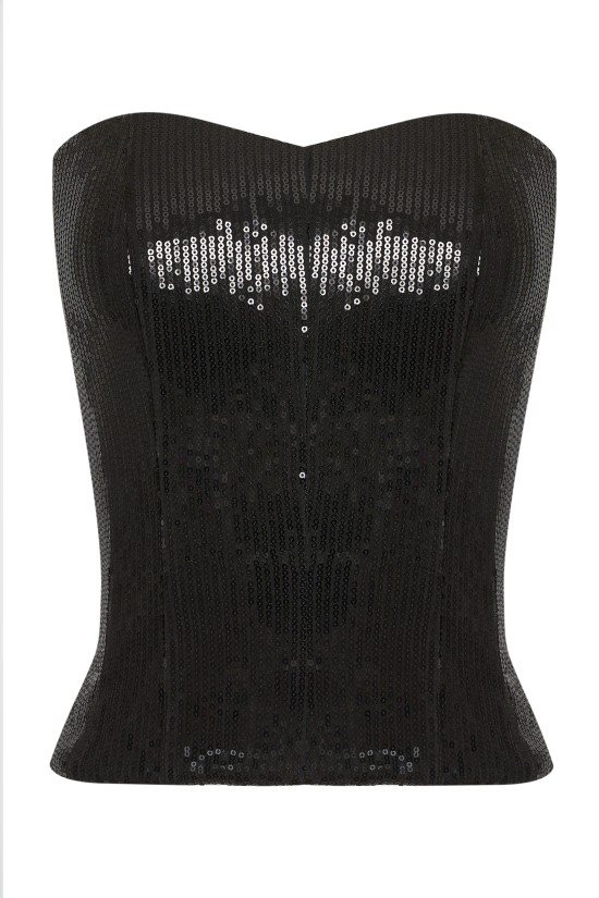 Корсет из пайетки Черный