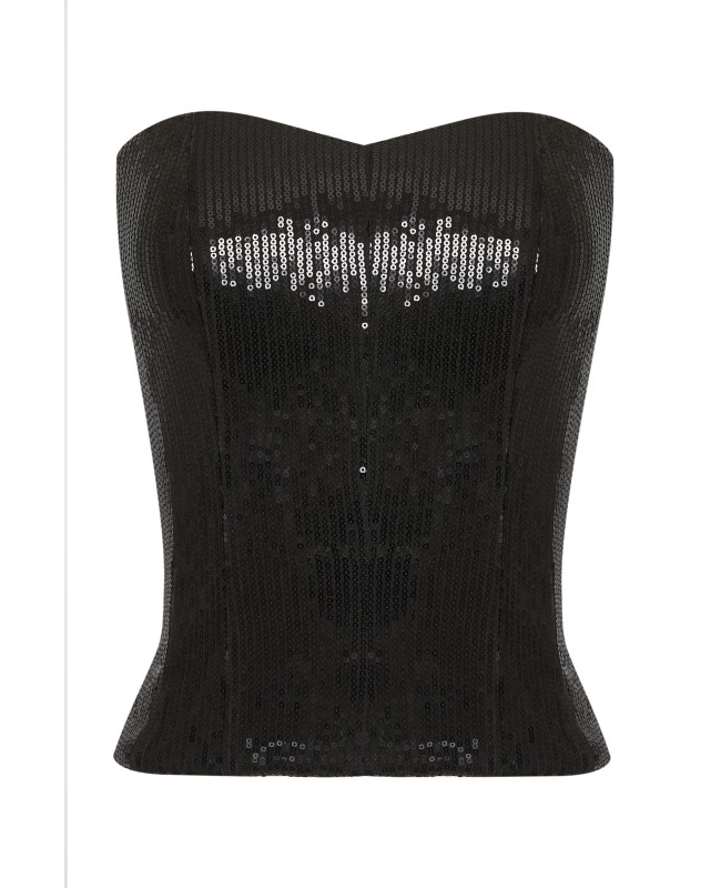 Корсет из пайетки Черный
