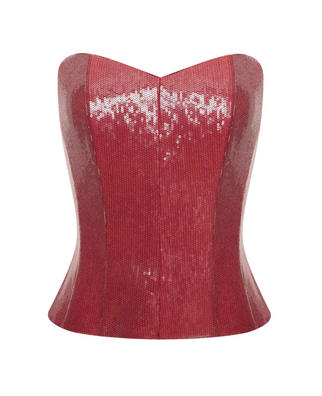 Корсет из пайетки Малиновый