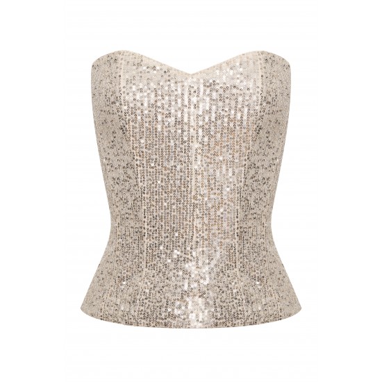 Корсет из пайетки Серебро