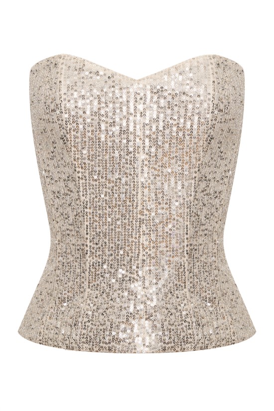 Корсет из пайетки Серебро