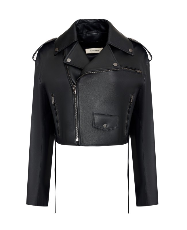 Куртка косуха из черной кожи