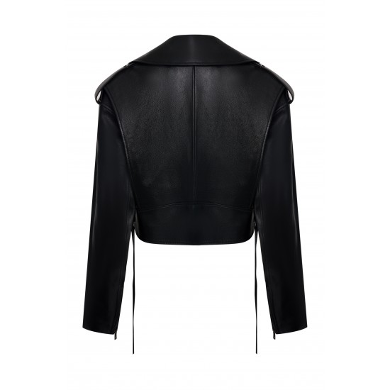 Куртка косуха из черной кожи