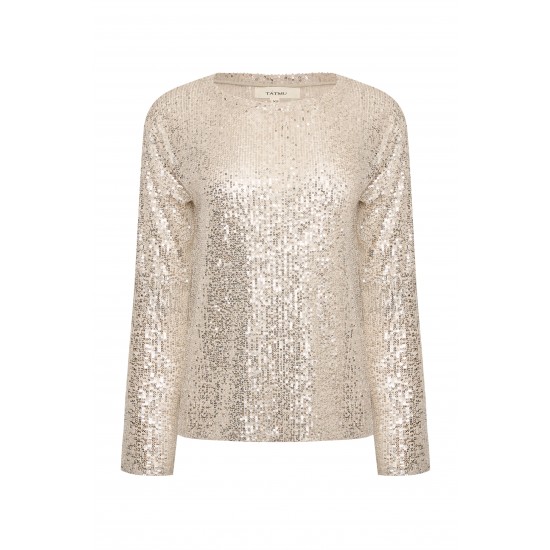 Лонгслив из серебряной пайетки