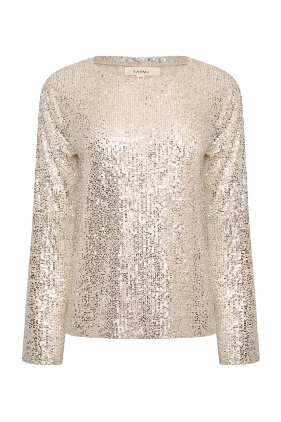 Лонгслив из серебряной пайетки