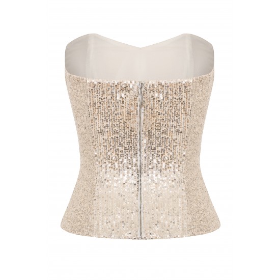 Корсет из пайетки Серебро