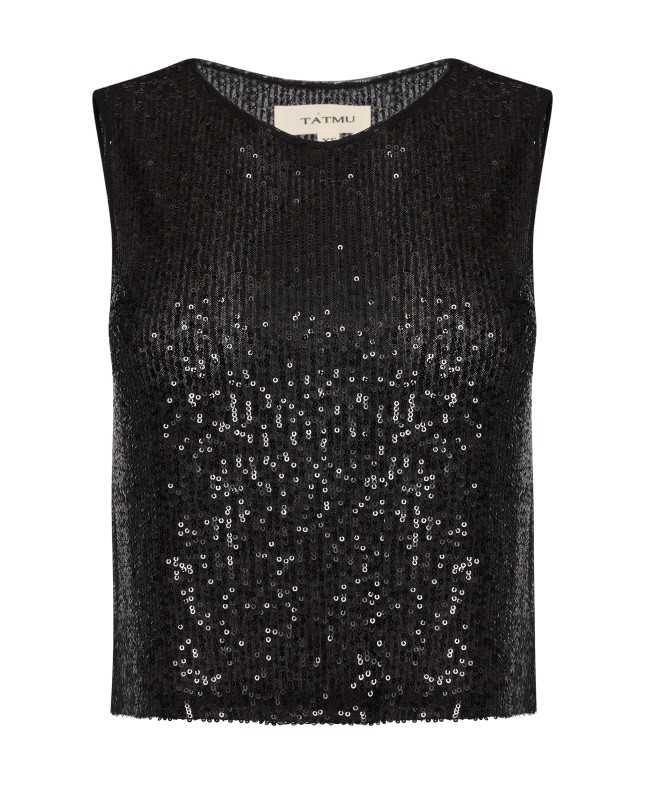 Топ Майка из пайетки Черный