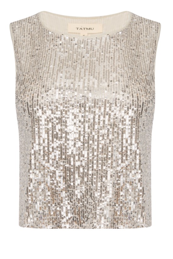 Топ майка из пайетки Серебро