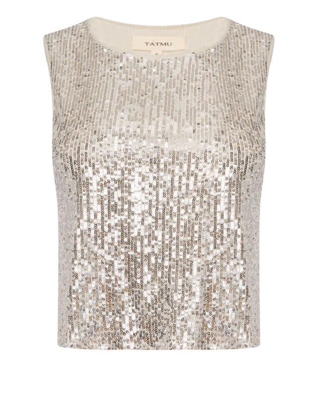 Топ майка из пайетки Серебро