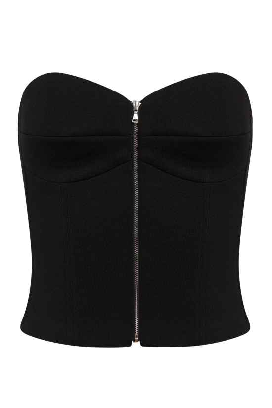 Корсет из футера Черный