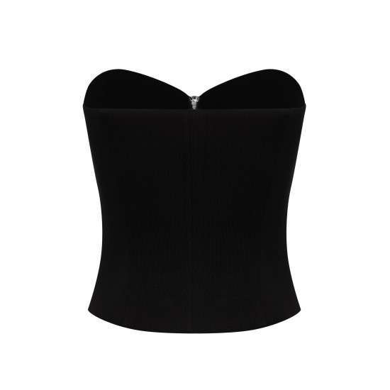 Корсет из футера Черный