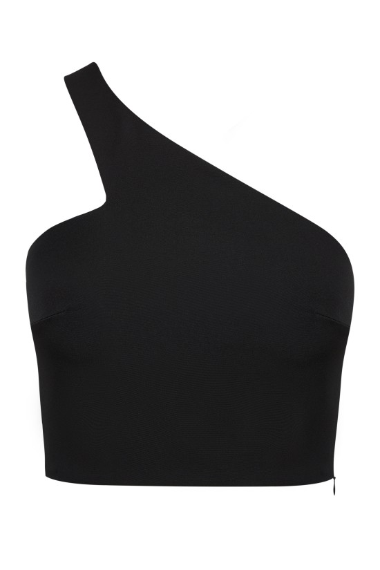 Топ на одно плечо в черном цвете