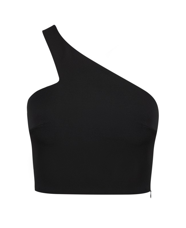 Топ на одно плечо в черном цвете