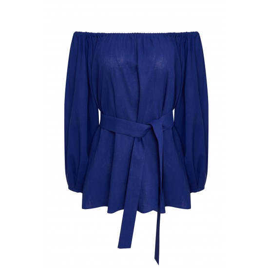 Туника из льна ультрамарин