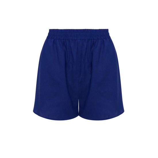 Шорты из льна ультрамарин