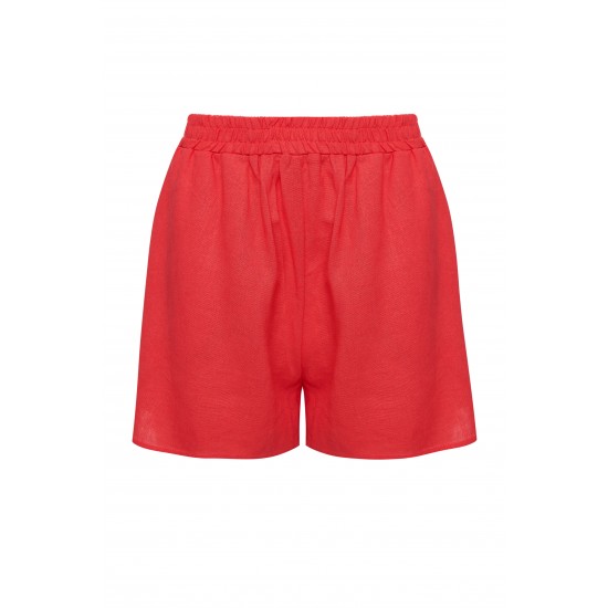 Шорты из розового льна