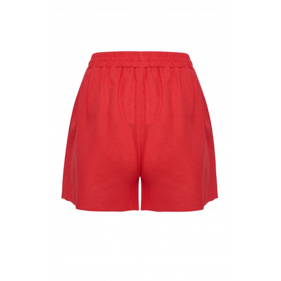 Шорты из розового льна