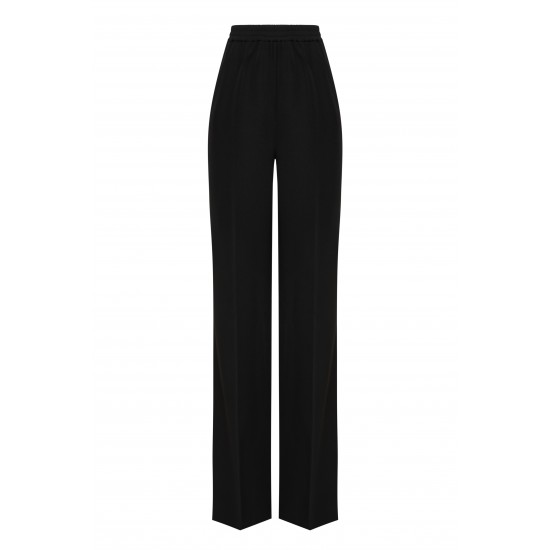 Брюки на резинке костюмные Черные