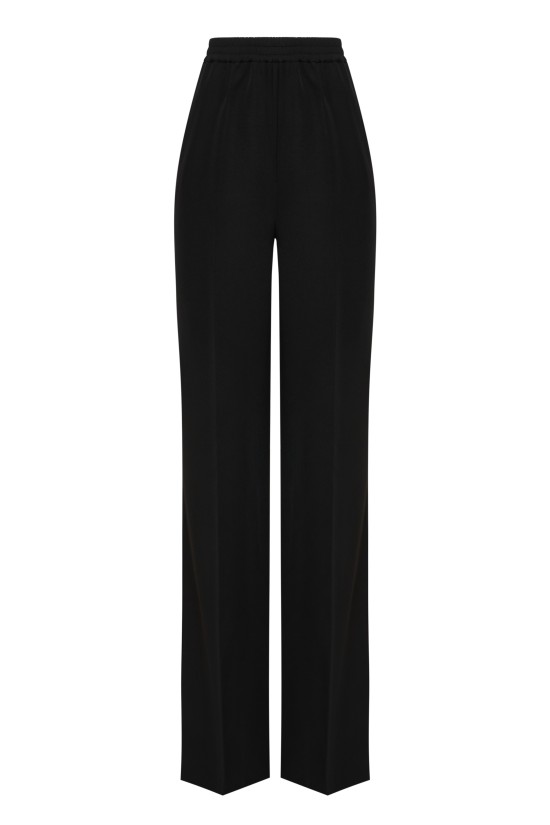 Брюки на резинке костюмные Черные