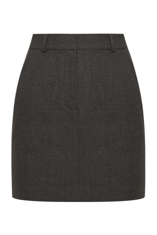 Юбка мини из костюмной вискозы Графит