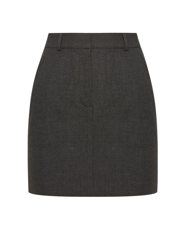 Юбка мини из костюмной вискозы Графит