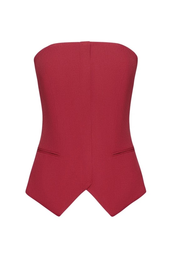 Корсет женский с планкой из красного льна