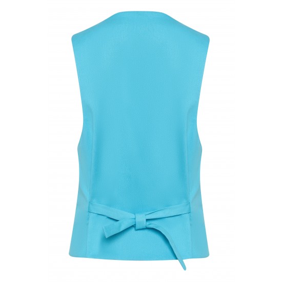 Женский классический  жилет на пуговицах Голубой