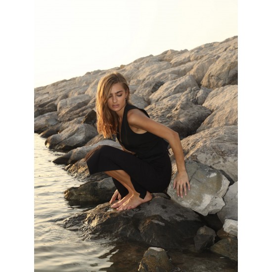 Трикотажная юбка миди из джерси с боковыми разрезами