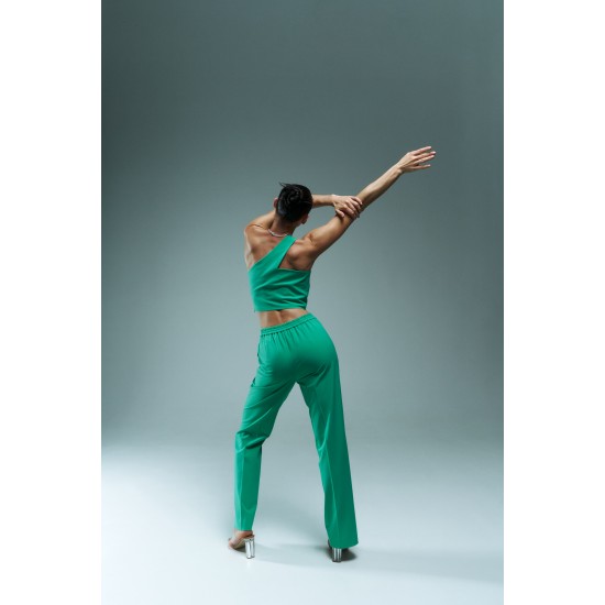 Брюки на резинке костюмные Зеленый