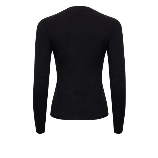 Лонгслив женский базовый черный