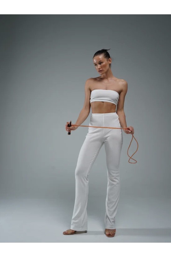 Топ-бандо из рибаны молочного цвета