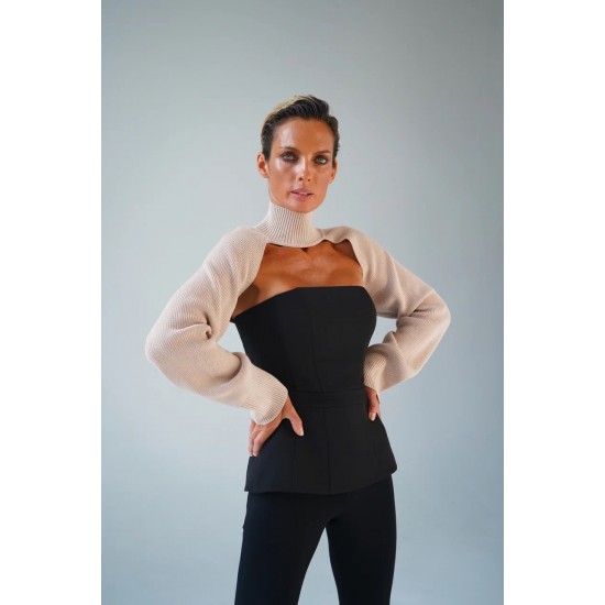 Трикотажные рукава бежевые