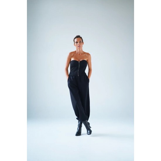 Корсет из футера Черный