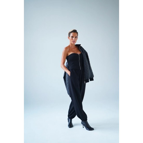 Корсет из футера Черный