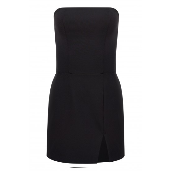 Корсетное платье мини с разрезом