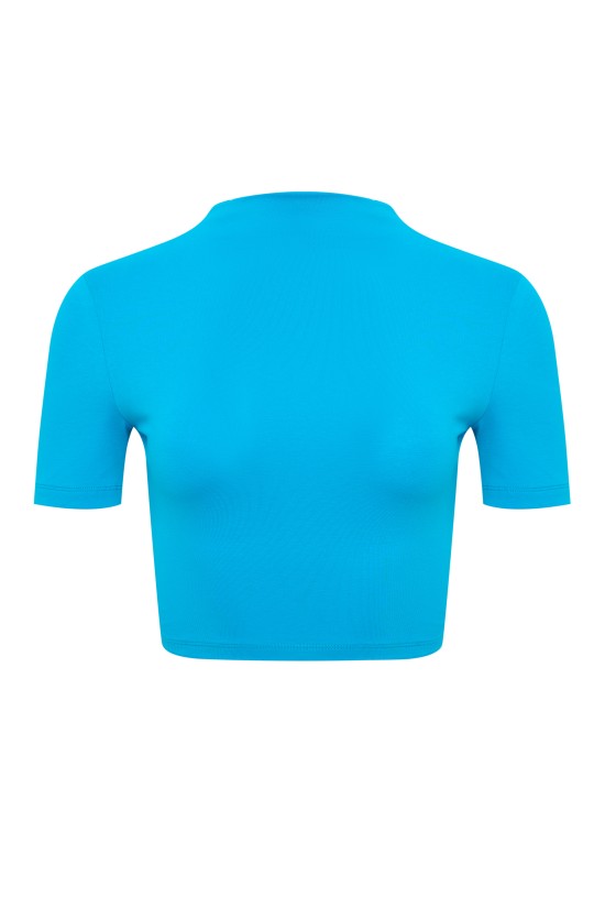 Топ со стойкой на завязках Голубой