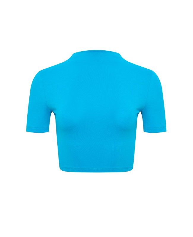 Топ со стойкой на завязках Голубой