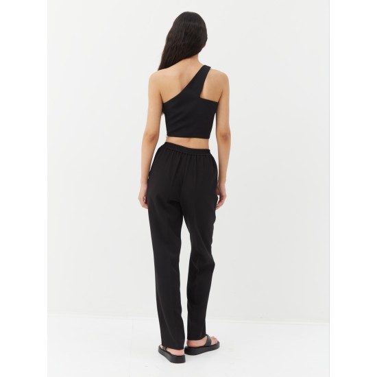 Топ на одно плечо в черном цвете