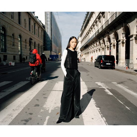 Топ Майка из пайетки Черный