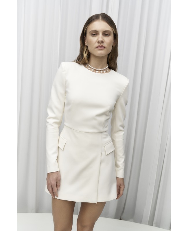 Платье мини с клапанами