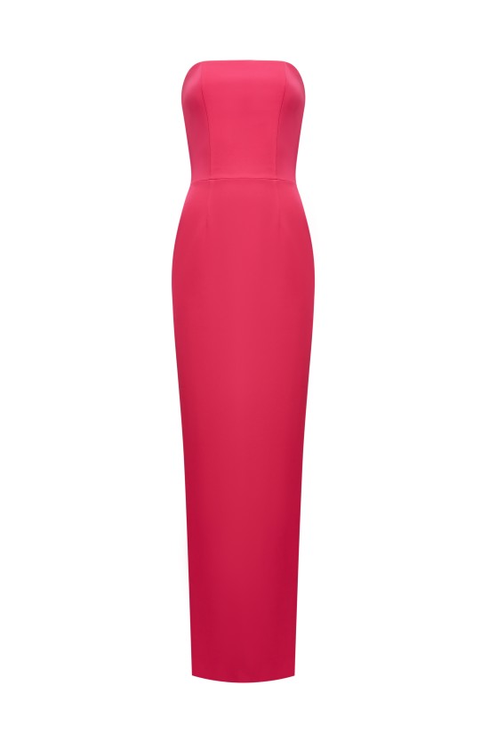 Корсетное вечернее платье в пол цвет фуксия