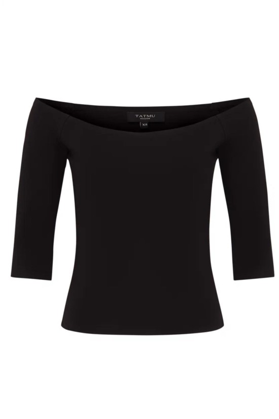 Топ c открытыми плечами черный