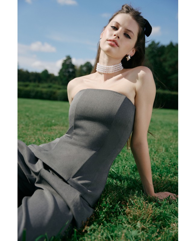 Топ корсетный из  костюмной ткани 